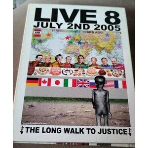 Live 8 (DVD, 2005, 4-Disc Set) Booklet Slip In Cover  July 2nd 2005